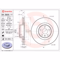 Disque de frein BREMBO 09.E833.11