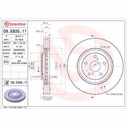 Disque de frein BREMBO 09.E835.11