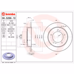 Disque de frein BREMBO 08.5266.10, avant, plein, 1 pièce