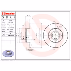 Disque de frein BREMBO 08.5714.10, avant, plein, 1 pièce - Vue supplémentaire 5