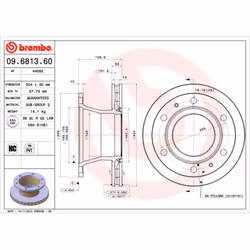 Disque de frein BREMBO 09.6813.60, 1 pièce
