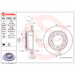 Disque de frein BREMBO 09.7263.30, 1 pièce