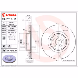 Disque de frein BREMBO 9781211 avant, ventilé, à haute teneur en carbone, 1 pièce