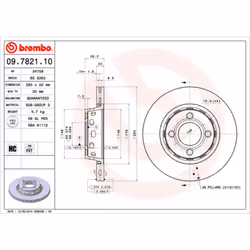 Disque de frein BREMBO 09.7821.10, avant, ventilé , 1 pièce - Vue supplémentaire 5