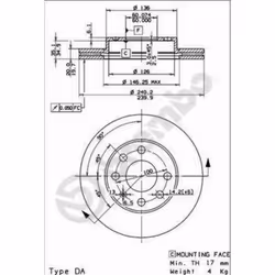 Disque de frein BREMBO MAX 09.8635.75, 1 pièce