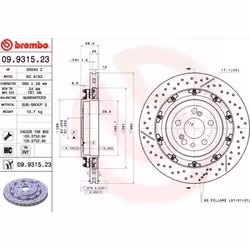 Disque de frein; BREMBO; TWO-PIECE FLOATING DISCS LINE; 360 26 5 ventilé de l'intérieur, rainuré/perforé, disque de frein à d ...