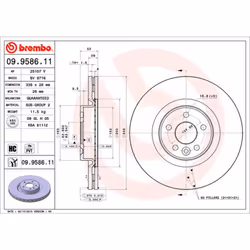 Disque de frein BREMBO 9958611 avant, ventilé, à haute teneur en carbone, 1 pièce