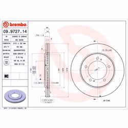 Disque de frein BREMBO 9972714 avant, ventilé, 1 pièce