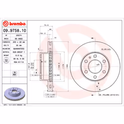 Disque de frein BREMBO 09.9758.10, 1 pièce