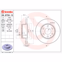 Disque de frein BREMBO 08.9759.10, 1 pièce
