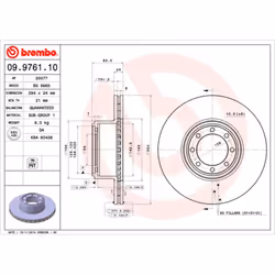 Disque de frein BREMBO 09.9761.10, 1 pièce