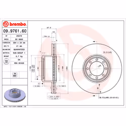 Disque de frein BREMBO 09.9761.60, 1 pièce