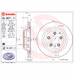 Disque de frein BREMBO 9987111 arrière, ventilé, à haute teneur en carbone, 1 pièce