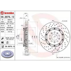 BREMBO Disque de frein TWO-PIECE FLOATING DISCS LINE 09.9976.13 4G7V1125BA1 Disques de frein, Disque