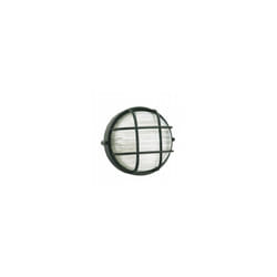Plafonnier en aluminium moulé avec diffuseur en verre imprimé - Hauteur de la lampe : 155mm - IP54 noir