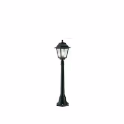 Bâton de jardin bas avec lanterne carrée en aluminium moulé sous pression anticorrosion et diffuseurs en verre transparent. I ...