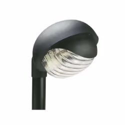 Tête de poteau de jardin ronde en matière thermoplastique. Le diffuseur est en verre imprimé. Il convient pour des poteaux d' ...