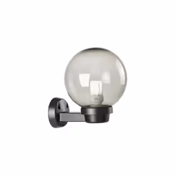 Applique en thermoplastique. Sphère fumée en PMMA Ø 20cm. Hauteur maximale de la lampe : 170 mm. Alimentation 230 V ~ 50 Hz.  ...