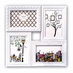 ZEP CORDOBA, Carton, Plastique, Blanc, Multi cadre, Mur, 10 x 15 cm, Rectangulaire