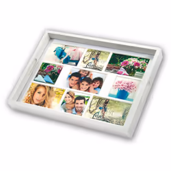 ZEP W006, Multi cadre, Bois, Blanc, Mur, 10 x 10 cm, Rectangulaire