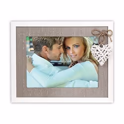 ZEP BERCY, Cadre pour une seule photo, Panneaux MDF, Bois, Marron, Blanc, Table, Mur, 13 x 18 cm, Rectangulaire
