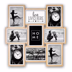 ZEP Kimpton, Cadre photo, Bois, Naturel, Blanc, Mur, 10 x 15 cm, Rectangulaire
