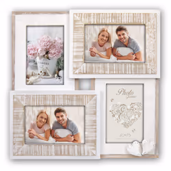 ZEP Molveno, Cadre photo, Bois, Naturel, Blanc, Mur, 10 x 15 cm, Rectangulaire