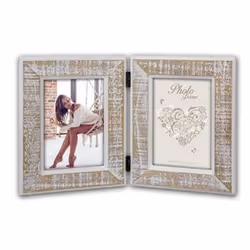 ZEP Levico 2Q, Bois, Naturel, Blanc, Cadre photo, Table, 10 x 15 cm, Rectangulaire