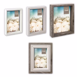ZEP Trilogy 3, Cadre photo, Bois, Marron, Gris, Blanc, Table, Mur, 10 x 15 cm, Rectangulaire