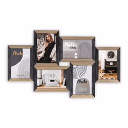ZEP Vercelli, Cadre photo, Panneaux MDF, Noir, Marron, Mur, 10 x 15 cm, Rectangulaire