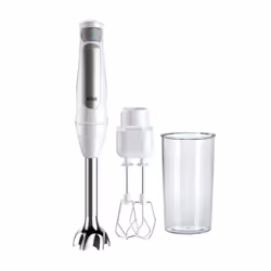 Braun MultiQuick 7 MQ7005B WH, Mixeur de cuisine, 1,2 m, 1000 W, Acier inoxydable, Blanc