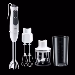 Braun ultiQuick 3 MQ 3125 B, Mélangeur par immersion, 0,6 L, 750 W, Gris, Blanc