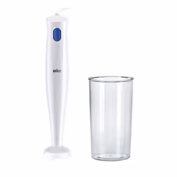 Braun MultiQuick 1 MQ 10.001P WH, Mélangeur par immersion, 0,6 L, Fonction d'impulsion, 1,2 m, 450 W, Bleu, Blanc
