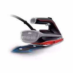 Braun TexStyle 3 SI 5057 RD Fer à vapeur Semelle en céramique 2700 W Noir, Rouge
