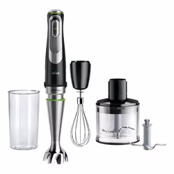 Braun MultiQuick 9 MQ 9135XI, Mélangeur par immersion, 0,6 L, Fonction d'impulsion, Pileur de glace, 1200 W, Noir, Acier inox ...