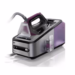Braun CareStyle 7 IS 7144 BK, Fer à repasser à sec ou à vapeur, Semelle Eloxal, 1,8 m, 450 g/min, Noir, Violet, Argent, 2 L