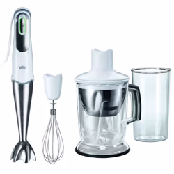 Braun MQ 745 Cocktail, Mélangeur par immersion, 0,6 L, Pileur de glace, 1,2 m, 750 W, Acier inoxydable, Blanc
