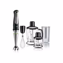 Braun MQ9045, Mélangeur par immersion, 125 L, Pileur de glace, 1000 W, Noir, Métallique, Transparent