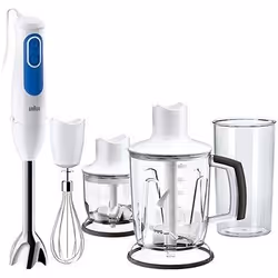 Braun MQ 3045 WH, Mélangeur par immersion, 1,25 L, Bleu, Blanc