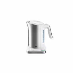 Braun WK 5115, 1,7 L, 3000 W, Argent, Blanc, Acier inoxydable, Thermostat réglable, Indicateur de niveau d'eau