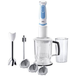 Braun - 4191-MQ5260WHBL Mixeur plongeant 1000 w avec verre doseur, avec blender, fonction turbo blanc-bleu