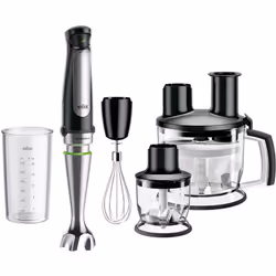 Braun MultiQuick 7 MQ 7085, Mélangeur par immersion, 1,2 m, 1000 W, Noir, Acier inoxydable