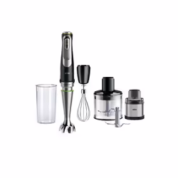 Braun MultiQuick 9 MQ9138XI, Mélangeur par immersion, 0,6 L, Pileur de glace, 1,2 m, 1200 W, Noir, Acier inoxydable
