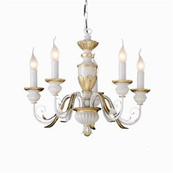Ideal Lux Firenze SP5 éclairage de plafond Or, Blanc E14
