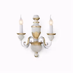 Ideal Lux Firenze AP2, Surface, 2 ampoule(s), E14, IP20, Or, Blanc