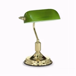 Ideal Lux LAWYER TL1, Laiton, Vert, Verre, Métal, Chambre à coucher, Étude, IP20, E27, 1 ampoule(s)