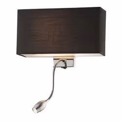 Ideal Lux HOTEL AP2, Surface, Rectangle, 2 ampoule(s), IP20, Noir, Chrome