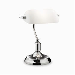 Ideal Lux LAWYER TL1 lampe de table E27 Incandescent Chrome, Blanc