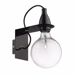 Ideal Lux MINIMAL AP1, Surface, 1 ampoule(s), E27, IP20, Noir