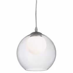 Ideal Lux Nemo Clear SP1 D20, Support flexible, Transparent, Transparent, Chrome, Verre, Métal, Verre, Salle à manger